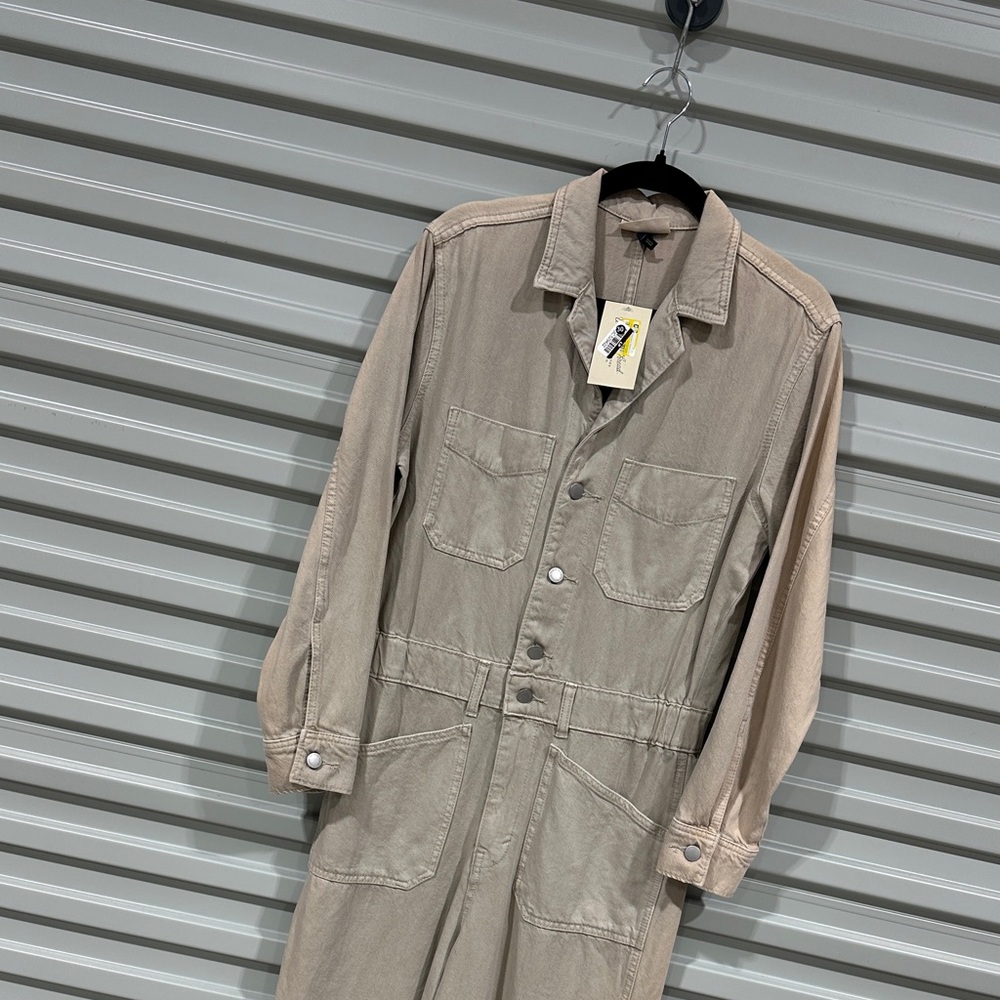 Universal Thread Beige Washed Utility Jumpsuit NWT - image 2